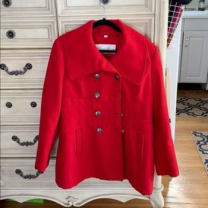 Jessica Simpson double breasted red peacoat sz XL